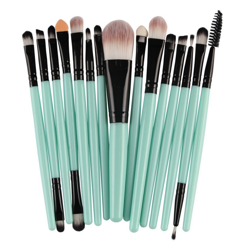 SOLD OUT 15 Piece Cosmetic Brush Set in Aqua